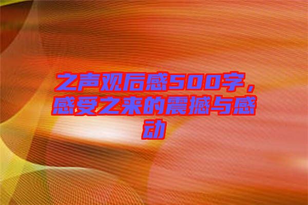 之聲觀后感500字，感受之來的震撼與感動
