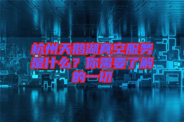 杭州天鵝湖真空服務(wù)是什么？你需要了解的一切