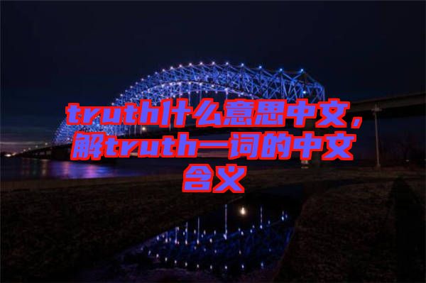 truth什么意思中文，解truth一詞的中文含義