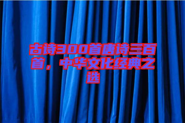 古詩300首唐詩三百首，中華文化經(jīng)典之選