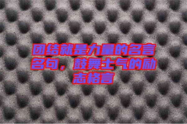 團(tuán)結(jié)就是力量的名言名句，鼓舞士氣的勵志格言