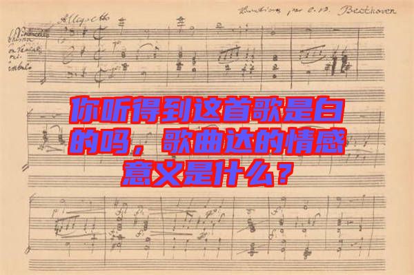 你聽得到這首歌是白的嗎，歌曲達的情感意義是什么？