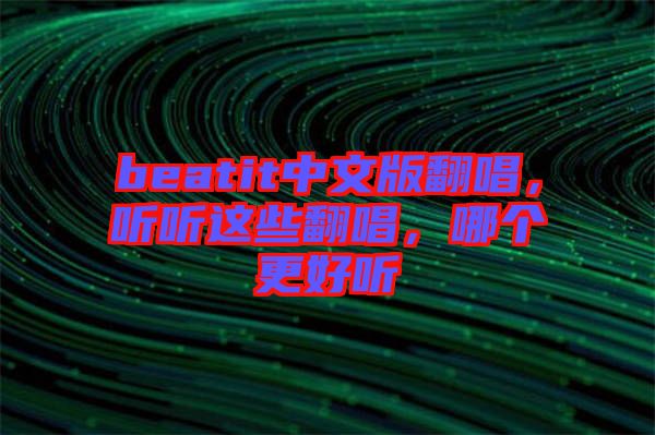 beatit中文版翻唱，聽(tīng)聽(tīng)這些翻唱，哪個(gè)更好聽(tīng)