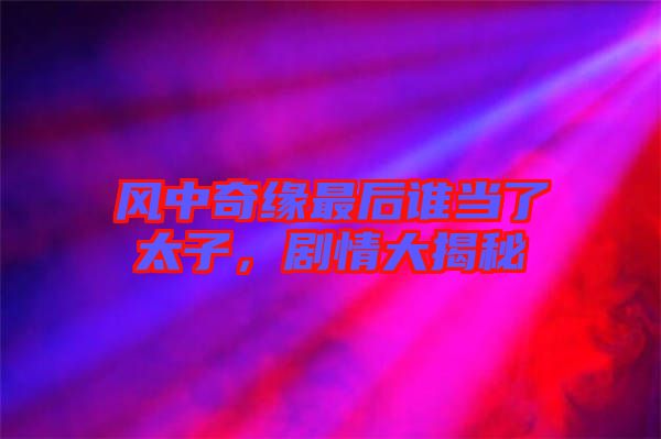 風(fēng)中奇緣最后誰當(dāng)了太子，劇情大揭秘