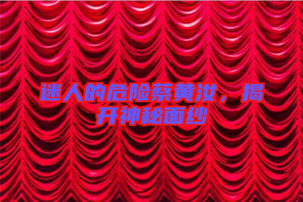 迷人的危險蔡黃汝，揭開神秘面紗