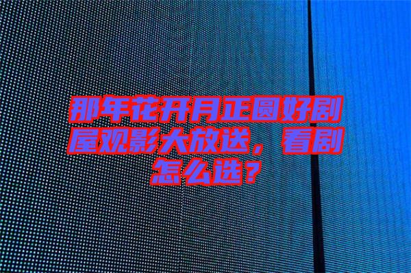 那年花開月正圓好劇屋觀影大放送，看劇怎么選？
