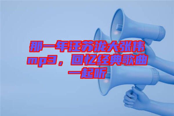 那一年汪蘇瀧大張偉mp3，回憶經典歌曲一起聽