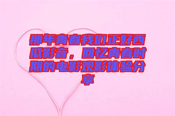 那年青春我們正好西瓜影音，回憶青春時(shí)期的電影觀影體驗(yàn)分享