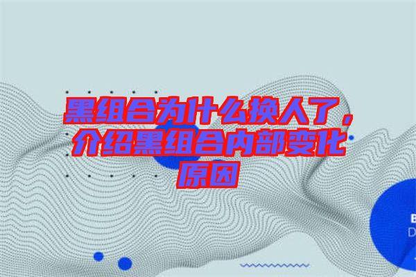 黑組合為什么換人了，介紹黑組合內(nèi)部變化原因