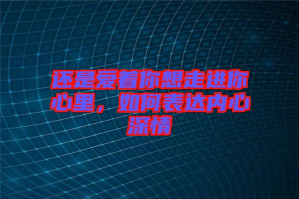 還是愛著你想走進你心里，如何表達內(nèi)心深情