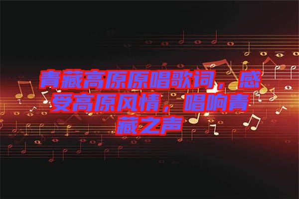青藏高原原唱歌詞，感受高原風(fēng)情，唱響青藏之聲