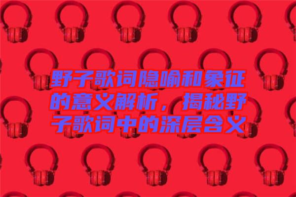 野子歌詞隱喻和象征的意義解析，揭秘野子歌詞中的深層含義