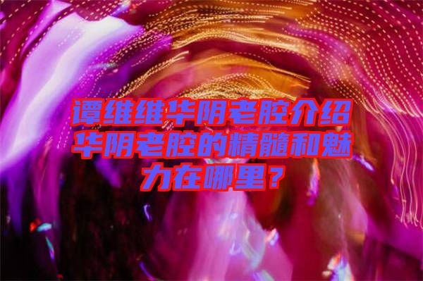 譚維維華陰老腔介紹華陰老腔的精髓和魅力在哪里？