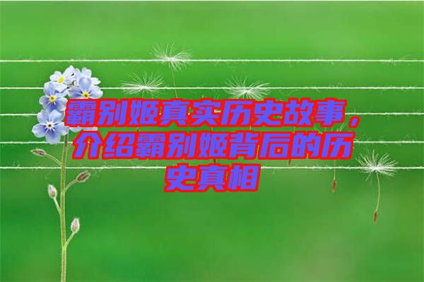 霸別姬真實歷史故事，介紹霸別姬背后的歷史真相