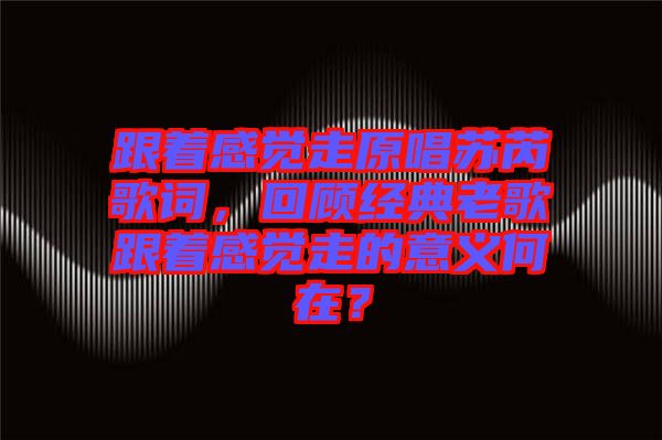 跟著感覺走原唱蘇芮歌詞，回顧經(jīng)典老歌跟著感覺走的意義何在？