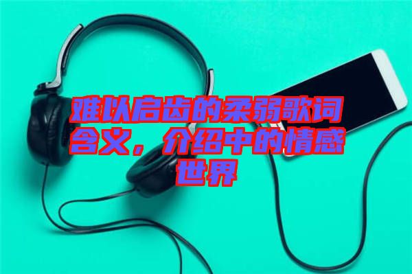 難以啟齒的柔弱歌詞含義，介紹中的情感世界