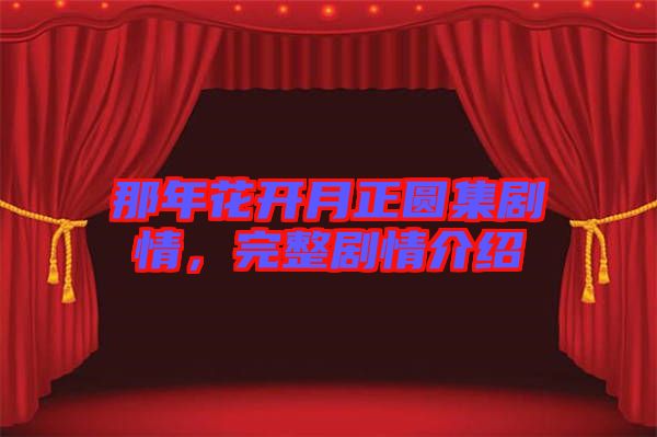 那年花開月正圓集劇情，完整劇情介紹