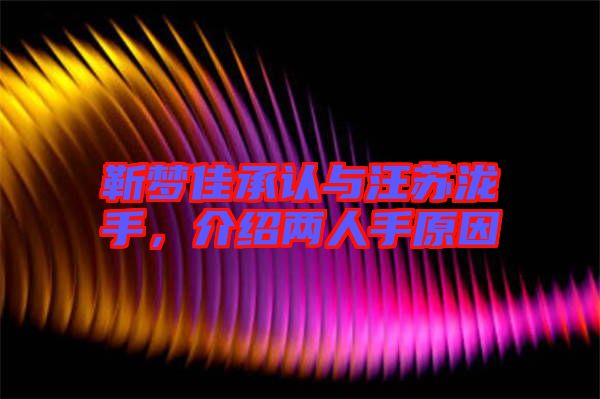 靳夢佳承認與汪蘇瀧手，介紹兩人手原因